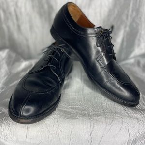 Johnston & Murphy black smooth full grain Ronan plain toe leather dress shoes